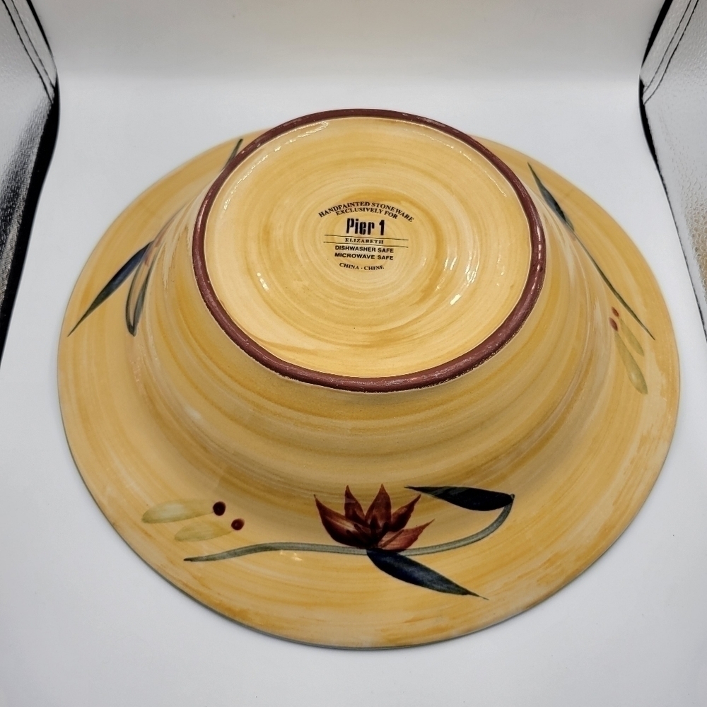 Pier 1 Elizabeth Hand Painted Stoneware Large Serving Bowl - Picture 4 of 5